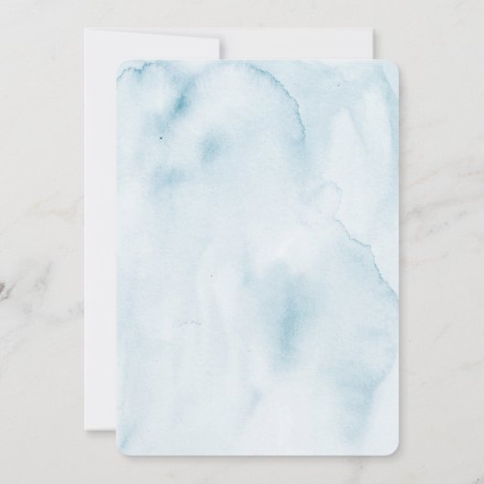 Invitation Elégant Pastel Garden Blue Watercolor Mariage (Dos)