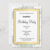 INVITATION ÉLÉGANT PASTEL HOLOGRAPHIQUE LEMON GOLD ANNIVERSAI (Devant)