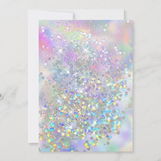 Invitation Elégant Pastel Holographique Parties scintillant G (Dos)