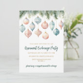 Invitation Elegant Pastel Ornament Exchange Christmas Party (Debout devant)