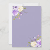 Invitation Élégant Pastel Purple Floral Retraite Party (Dos)
