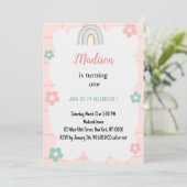 Invitation élégant Pastel Rainbow Watercolor Anniversaire (Debout devant)