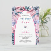 Invitation Elégant pastel rose bleu oh baby shower (Debout devant)