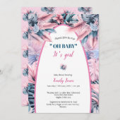 Invitation Elégant pastel rose bleu oh baby shower (Devant / Derrière)