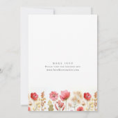 Invitation Élégant Pastel rose Boho Fleurs sauvages Mariage (Dos)