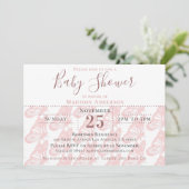 Invitation Elégant Pastel Rose Butterfly Baby shower fille (Debout devant)