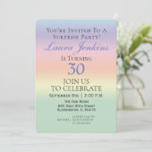 Invitation Elégant Pastel Surprise 30e fête d'anniversaire (Debout devant)