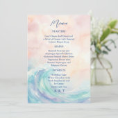 Invitation Elegant Pastel Watercolor Menu | Soft Blush & Aqua (Debout devant)