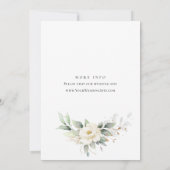 Invitation Elégant Pastel White Roses Eucalyptus Mariage (Dos)