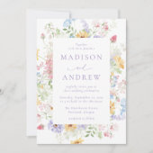 Invitation Elegant Pastel Wildflower Garden Wedding (Devant)