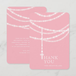 Invitation Élégant Pâtes Rosaires Étincelantes Et Traversant 