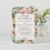 Invitation Elégant Pays Chic Rose Rose Flower Mariage (Debout devant)