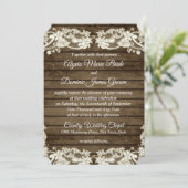 Invitation Elégant Pays Grange Romance Mariage (Debout devant)