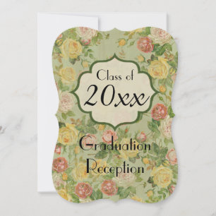 Invitation Élégant Pays Vintage Floral Paire de Graduation