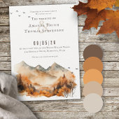 Invitation Elégant paysage de montagne d'automne rustique mar