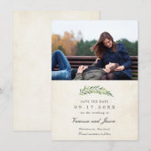 Invitation Élégant paysage de verdure rustique, photo Sauvez  (Devant / Derrière)