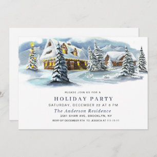 Invitation Elégant paysage d'hiver Fête de Noël