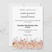 INVITATION ÉLÉGANT PEACH APRICOT MARIAGE DE DIAMANT FLORAL (Devant)