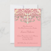 Invitation Elegant Peach Coral First Communion (Devant)