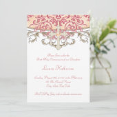 Invitation Elegant Peach Coral First Communion (Debout devant)