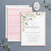 Invitation Elégant Peach Rose Aquarelle Mariage Floral