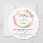 Invitation Elegant Peach Sparkle Wedding Script Calligraphy (Devant)