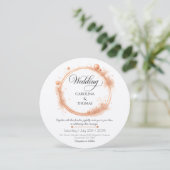 Invitation Elegant Peach Sparkle Wedding Script Calligraphy (Debout devant)