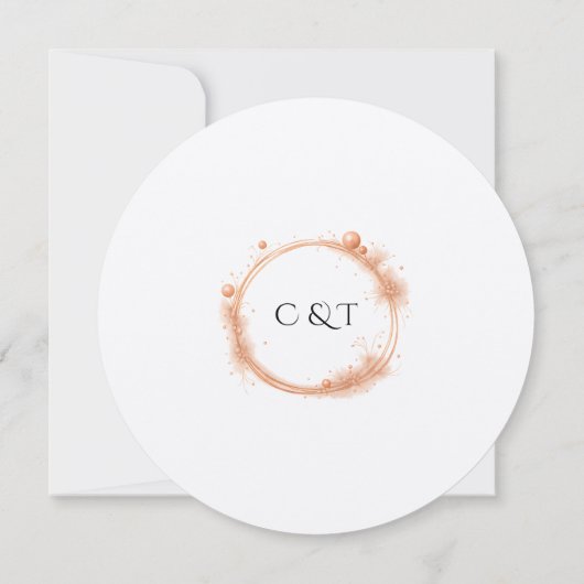 Invitation Elegant Peach Sparkle Wedding Script Calligraphy (Dos)