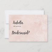 Invitation Elegant peach white flower lace frame Bridesmaid (Devant)