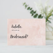 Invitation Elegant peach white flower lace frame Bridesmaid (Debout devant)