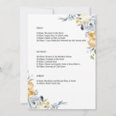 Invitation Élégant PeachFloral Bachelorette Week-end Itinérai (Dos)