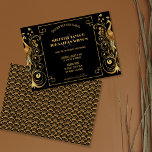 Invitation Elégant Peacock Art Déco Noir et Or Vintage<br><div class="desc">Elégant Peacock Art Déco Invitation Vintage Noir et Or</div>