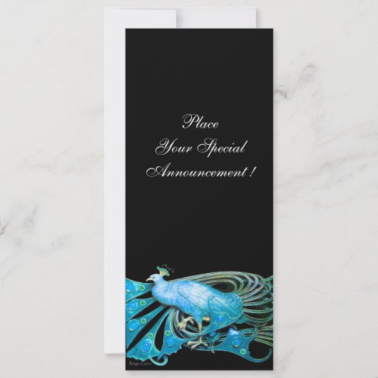 INVITATION ELÉGANT PEACOCK EN BLEU NOIR TURQUOISE MARIAGE (Dos)