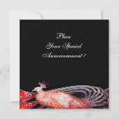INVITATION ÉLÉGANT PEACOCK EN ROUGE ET NOIR (Dos)