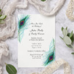 Invitation Elégant Peacock Feathers Mariage<br><div class="desc">Invitations de mariage élégantes en plumes de paon avec des détails violets,  turquoise et bleu profond.</div>