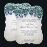 Invitation Elégant Peacock Feathers Turquoise bleu vert turqu<br><div class="desc">Fairy Tale Rustic Chic Farmhouse Romantic Peacock Feathers Turquoise Aqua Turquoise Navy Blue and Green Wedding Invitations - voir plus Lumières Whimsical Fairy Gatsby Boho Under the Stars Feather Invitations from zazzle</div>