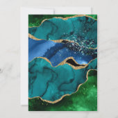 Invitation Elégant Peacock Parties scintillant Agate Annivers (Dos)