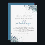 Invitation Elégant Peacock Parties scintillant bleu Mariage<br><div class="desc">Elégant Peacock Blue Parties scintillant Mariage.Parties scintillant dans les couleurs paon extraordinaires de bleus, lilas et teals sont en haut à droite et en bas à gauche coins et Mariage est dans un script de style manuscrit. Personnalisez facilement le reste du texte à vos propres détails. Vous pouvez également modifier...</div>