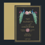 Invitation Élégant Peacocks romantiques en Love Mariage<br><div class="desc">Célébrez votre occasion spéciale avec élégance et charme en utilisant notre invitation "Peacocks in Love". Dotée d'un design époustouflant de deux paons dans une étreinte romantique, cette invitation ajoute une touche de sophistication aux mariages, anniversaires ou tout événement plein d'amour. Les couleurs vives et les détails complexes en font un...</div>