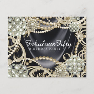 Invitation Elegant Pearl Birthday Party