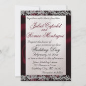 Invitation Elegant Pearl, Burgundy Ribbon & Sparkle (Dos)
