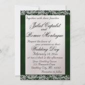 Invitation Elegant Pearl, Emerald Ribbon & Sparkle (Dos)