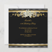 Invitation Elégant Pearl Gold Diamond Argent Anniversaire 3 (Dos)