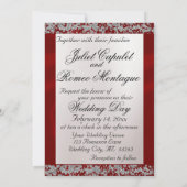 Invitation Elegant Pearl, Red Ribbon & Sparkle (Dos)