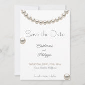 Invitation Elegant Pearl Wedding Enregistrer la date Invitati (Devant)