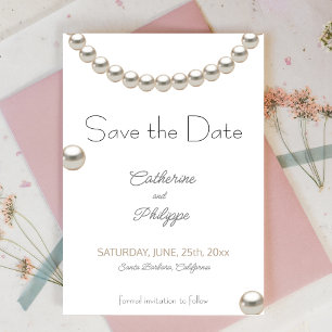 Invitation Elegant Pearl Wedding Enregistrer la date Invitati
