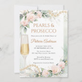 Invitation Elegant Pearls and Prosecco Bridal Shower (Devant)