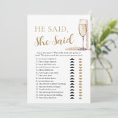 Invitation Elegant Pearls et Prosecco Il A Dit, Elle A Dit Ga (Debout devant)