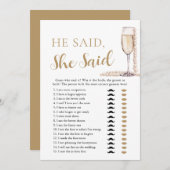 Invitation Elegant Pearls et Prosecco Il A Dit, Elle A Dit Ga (Devant / Derrière)