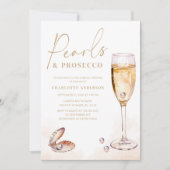 Invitation Elegant Pearls Prosecco Fête des mariées (Devant)